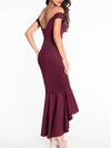 Off Shoulder Plain Mermaid Evening Dress