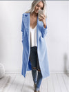 Mid-Length Long-Sleeved Lapel Woolen Coat