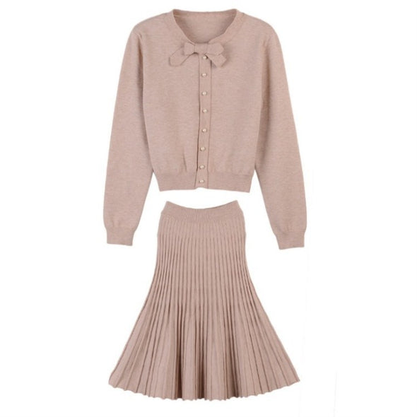 Women's long sleeve bottoming skirt two-piece suit