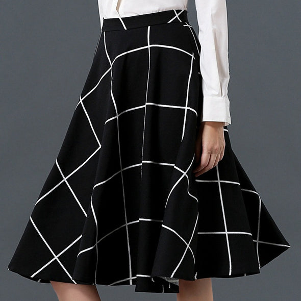 Fashion Plaid Wild Swing Skirt