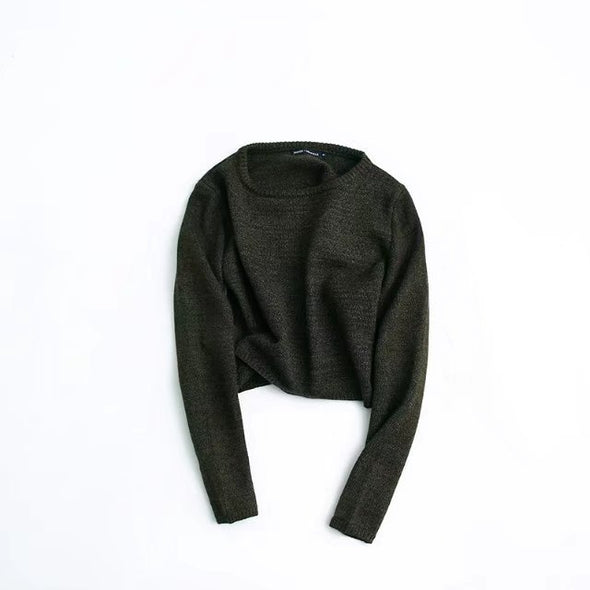 Simple Rabbit Velvet Round Neck Long Sleeve Sweaters