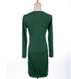 Oblique Collar Pure Color Long Sleeve Package Hip Bodycon Dress