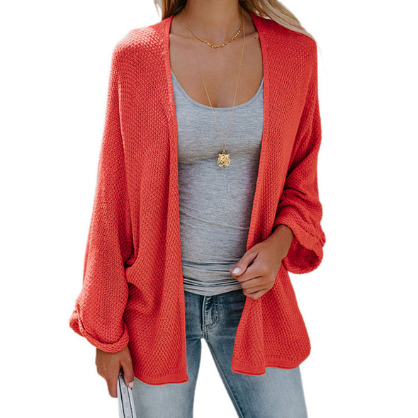 Fashion Bat Sleeve Thin Knit Women's Cardigan