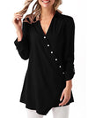 Women's casual V-neck irregular shirt