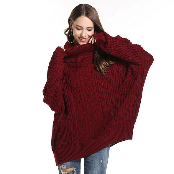 Winding High Neck Collar Knitting Sweaters