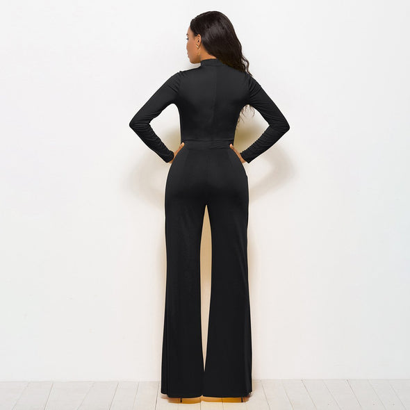 Pure Color Casual Slim Jumpsuit