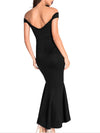 Off Shoulder Plain Mermaid Evening Dress