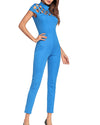 Women's solid color hollow bodysuit