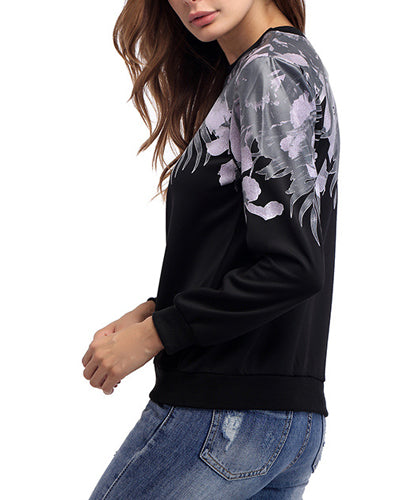 Long Sleeve Printed O-Neck Sweatshirt