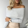 Sexy Off Shoulder Tight Knit Top