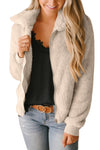 Simple Solid Stand-Neck Zipper Cardigan Coat