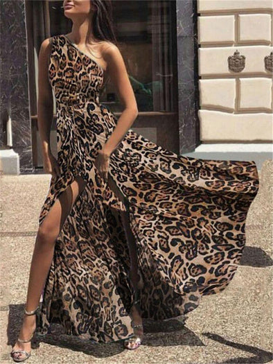 Women's Tiger Straight Shoulder Lace Evening Dress