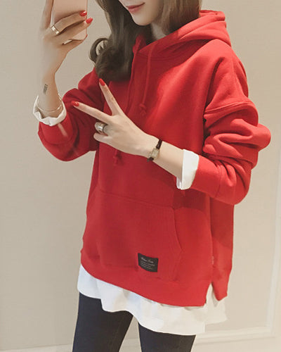 Loose Letter Long Sleeve Hooded Sweatshirt