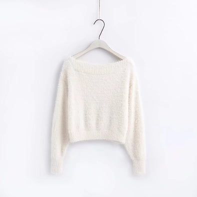 Strapless Shoulder Mohair Off Shoulder Sweaters