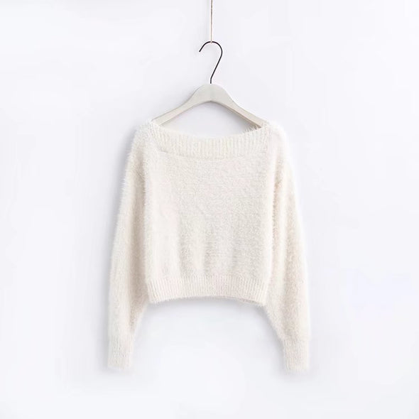 Strapless Shoulder Mohair Off Shoulder Sweaters