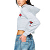 Casual Solid Embroidery Short Pullover Sweatshirt