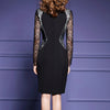 Long Sleeve Lace Stitching Bodycon Dress