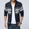 Fashion Versatile Stand Collar Jacquard Knit Sweater