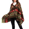 New Geometric Pattern Tassel Hooded Shawl Coat