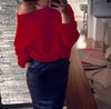 Sexy Solid Color Strapless Shoulder Sweaters