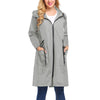 Casual Lightweight Waterproof Pure Color Long Sleeve Raincoat Outwear