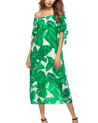 Women's Printed Bow Dress