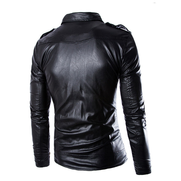 New Locomotive Slim British Fashion Men's Leather Jacket