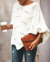 Loose Long Sleeve Openwork Sweater