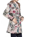 Leaf Print Hooded Long Sleeve Jacket