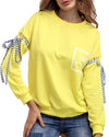 Solid Color Long Sleeve Strap Sweatshirt