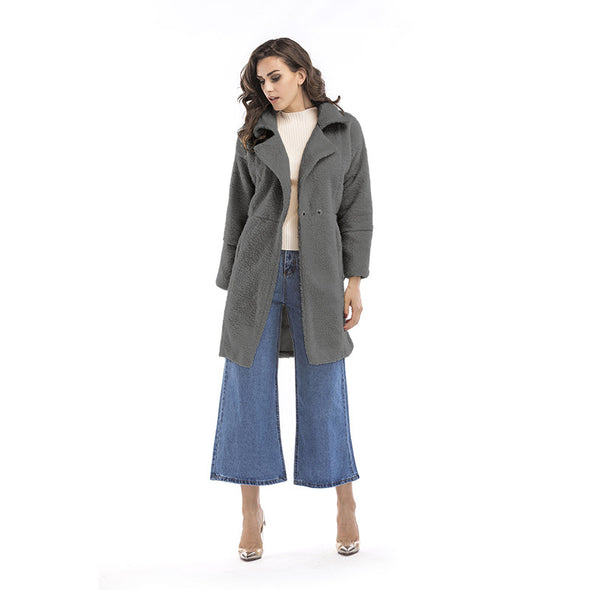 New Cashmere Long Sleeve Mid-length Coat