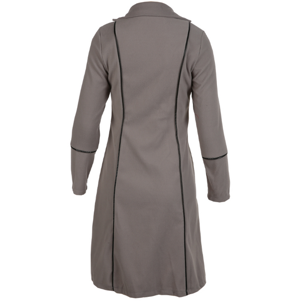 Irregular Pure Color Long Sleeve Three-breasted Buckle Coat