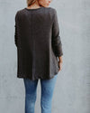 V-Neck Long-Sleeved Button-Knit Sweater