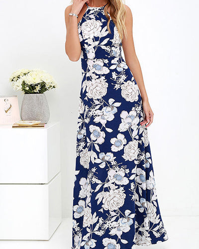 Women's Printed Sexy Evening Dress