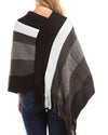 Bat Sleeve Striped Cape Shawl Sweater