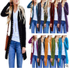 Fashion Long Button Solid Color Cardigan