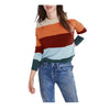 Women's Color Stripe Color Matching Loose Sweater