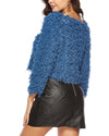 Fur tassel O-neck Hollow Long-Sleeved Sweater