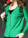 Women Button Down Long Sleeve  Knit Cardigan