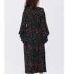 Chiffon Bell Sleeve V Neck High Waist Maxi Floral Dresses