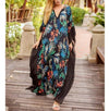 Chiffon V neck 3/4 Sleeve Long Bohemian Dresses