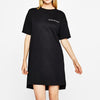 Bandage Letter Solid Color Short Sleeve Shift Dresses