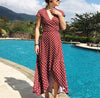 Chiffon Dots V-neck Split Dress