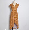 Chiffon Dots V-neck Split Dress