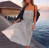 Women Off Shoulder Irregular Bohemian Dress