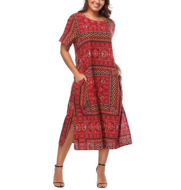 Cotton Bohemian Plus Size Maxi Dresses