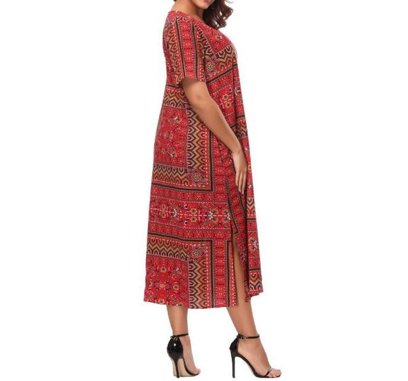 Cotton Bohemian Plus Size Maxi Dresses