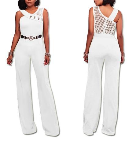 Back Open Sexy Belt Decorated Jumpsuits