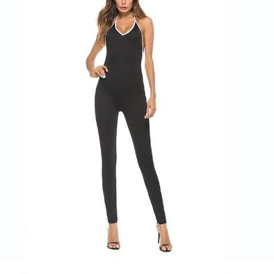 Colorblock Sexy Slim Casual Jumpsuits