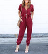 Cross Bandage V-neck Sexy Jumpsuits